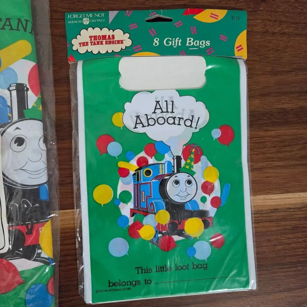 Vintage Thomas The Tank Engine American Greetings 1991 Party Supplies Tablecloth